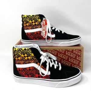 💖MEGA SALE💖VANS Sk8-HI Logo Flame  Canvas Black Skate  Men's  VN0A4U3C2N5